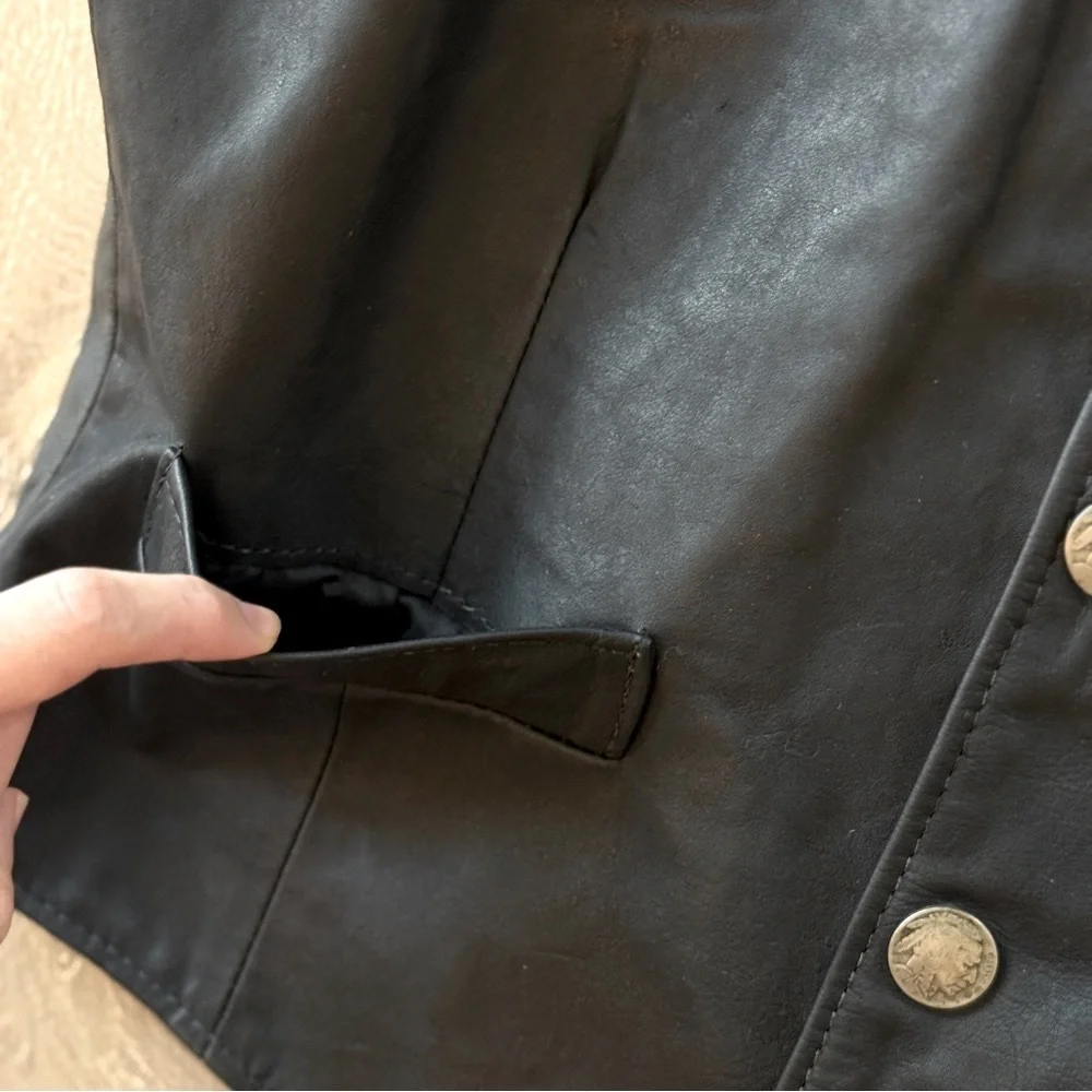 Vintage Art’s Riding Apparel Black Leather Vest for Men
